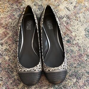 Coach Gray and Cream Leopard Print Flats